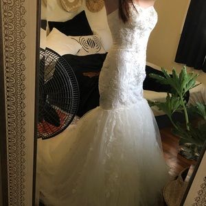 Oleg Cassini Ivory Beaded Wedding Dress
